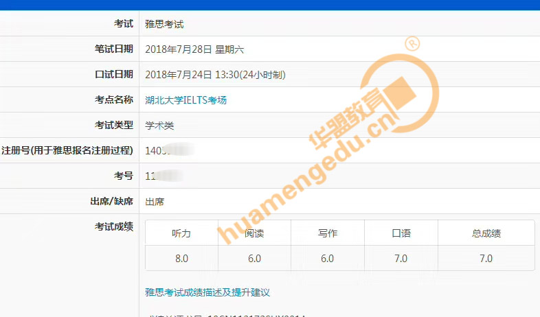 华盟雅思高分截图